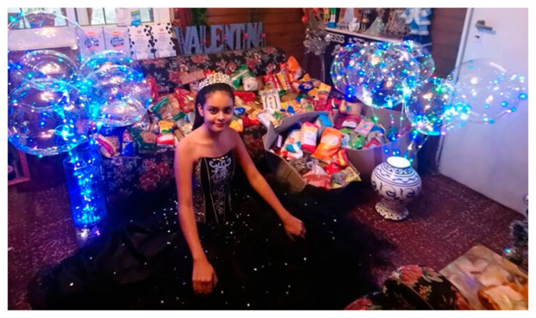 Una quinceañera pidió alimentos en vez de regalos  para donar a comedores
