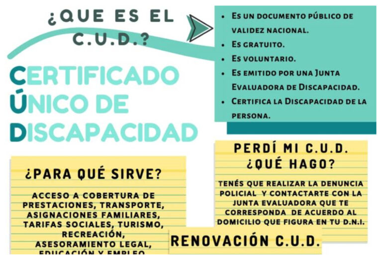 Recuerdan la importancia de conocer quiénes son los beneficiarios del Certificado Único de Discapacidad