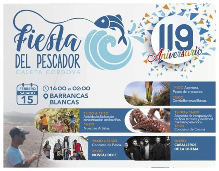 Todo listo para la Fiesta del Pescador este fin de semana en Caleta Córdova