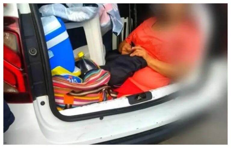 Multaron a un argentino en Brasil por llevar a su suegra en el baúl