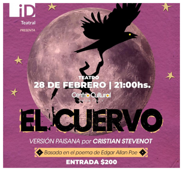 Hoy se presenta la obra «El Cuervo» en el Centro Cultural de Rada Tilly