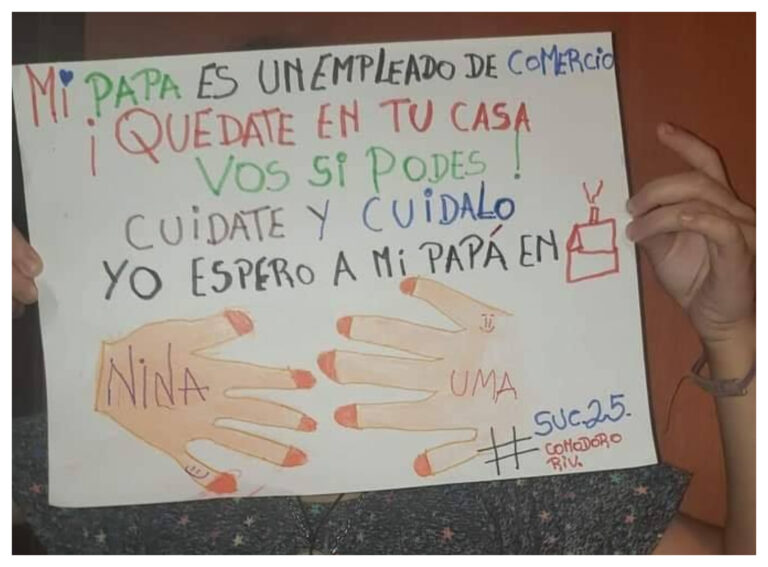 «Yo espero a mi papá en casa»: el pedido de la hija de un empleado de comercio