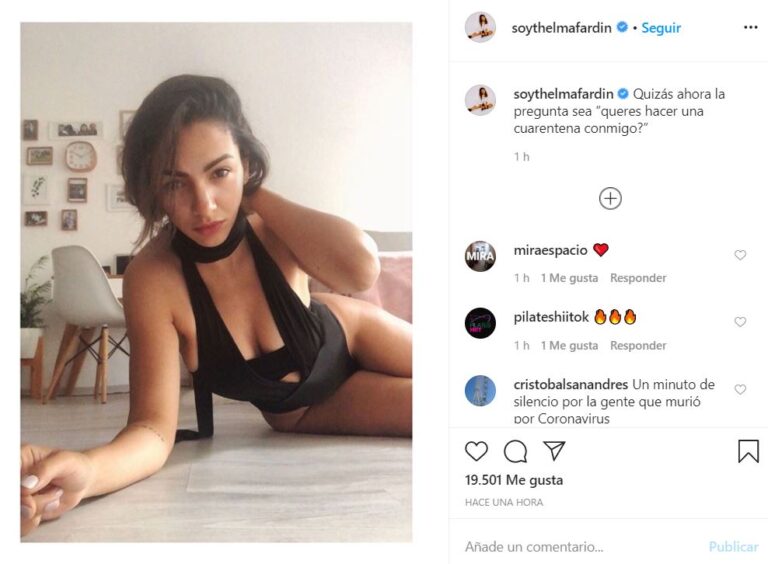 Thelma Fardín: «¿Queres hacer una cuarentena conmigo?