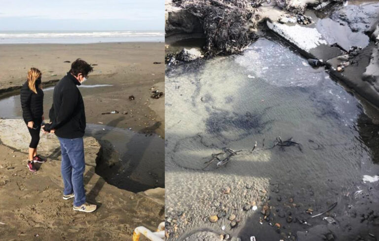El Ministerio de Ambiente del Chubut inspeccionó el desagüe de la Bajada 16  y pedirá un informe al Municipio de Rada Tilly