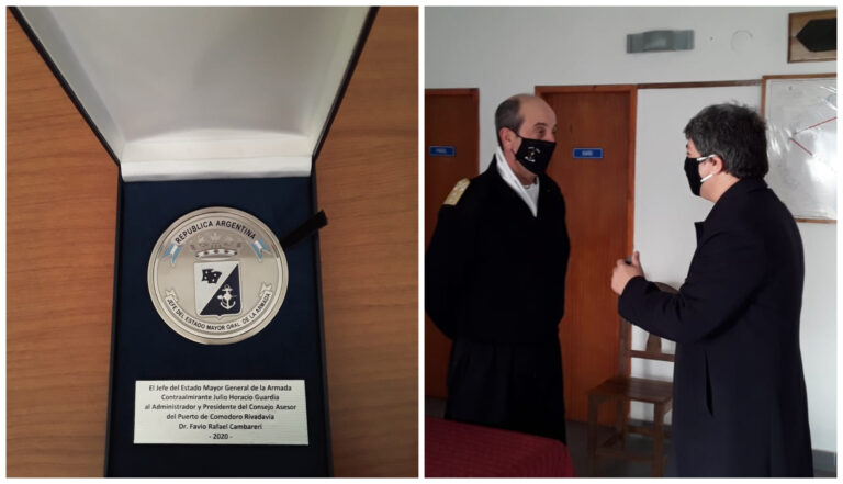 Otorgaron una medalla de distinción al administrador del Puerto de Comodoro por su labor en la búsqueda del ARA San Juan