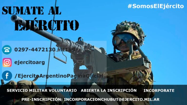 El Ejército abrió las preinscripciones para ser Soldados Voluntarios