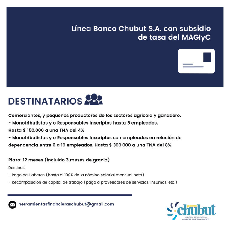 Provincia informa nuevas líneas de financiamiento para comercios, industrias, emprendimientos agrícolas y ganaderos