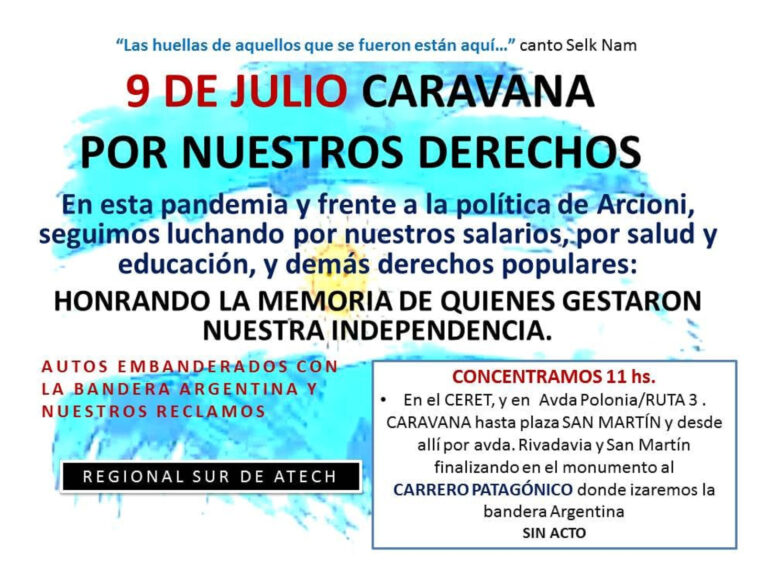 La Regional Sur de ATECh realizará una caravana «por nuestros derechos»