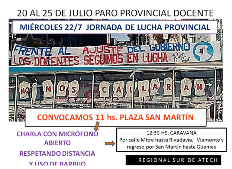 La Regional Sur de ATECh realizará una caravana este mediodía