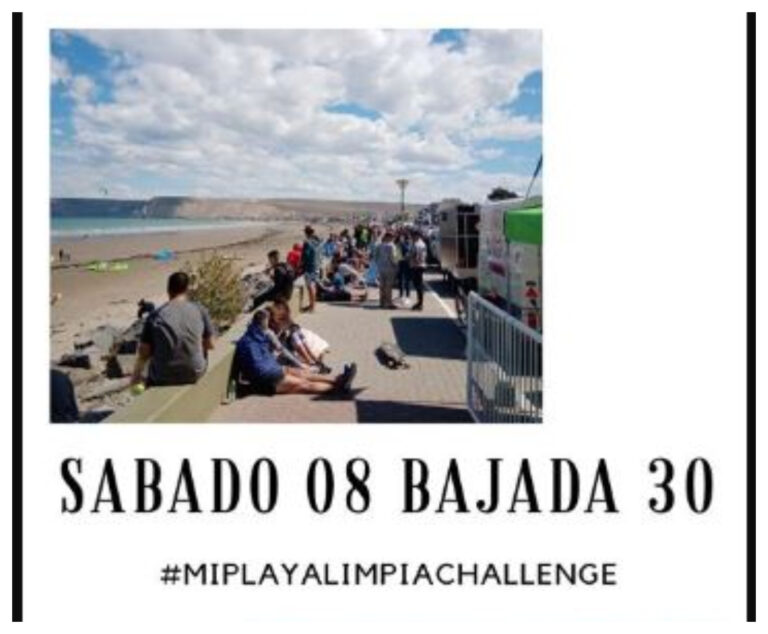 #MiPlayaLimpiaChallenge»: este sábado 8 en la bajada N° 30 de Rada Tilly
