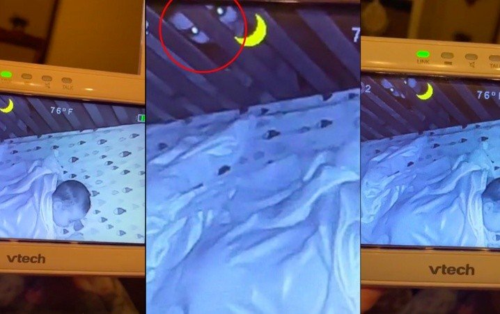 Captaron la siniestra aparición de un fantasma junto a la cuna de un bebé