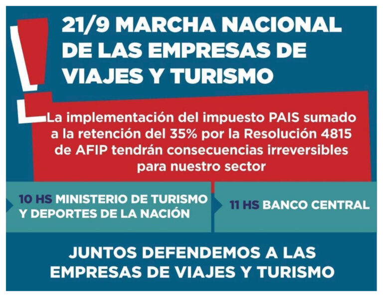 Las agencias de viajes se movilizan hoy en contra del impuesto PAIS