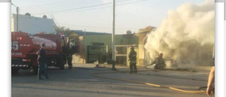 Un feroz incendio en una casa en Km.5
