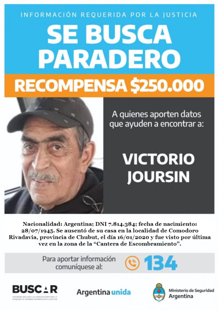 Ofrecen recompensa por información sobre Victorio Joursin