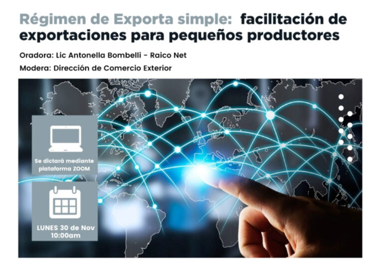 Dictarán una capacitación sobre régimen Exporta Simple para emprendedores y PyMEs