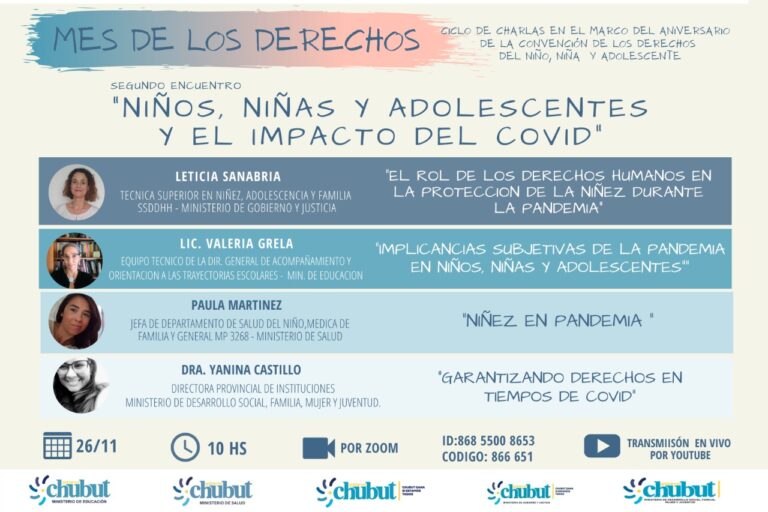 Invitan a participar del encuentro virtual «Niños, Niñas y Adolescentes y el impacto del Covid»