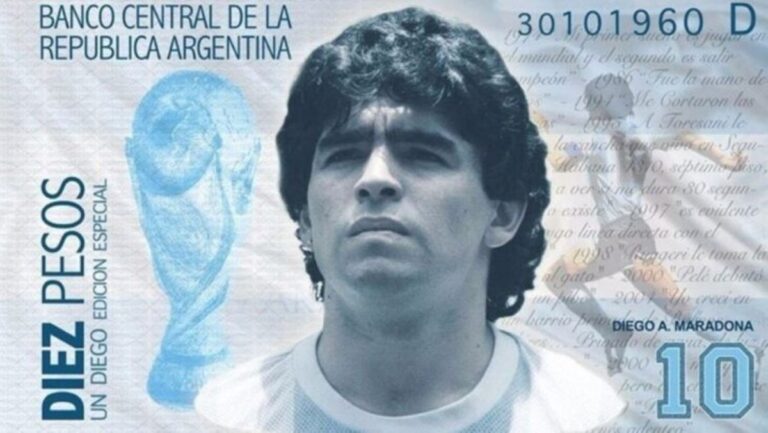 Proponen crear un billete con la imagen de Diego Maradona