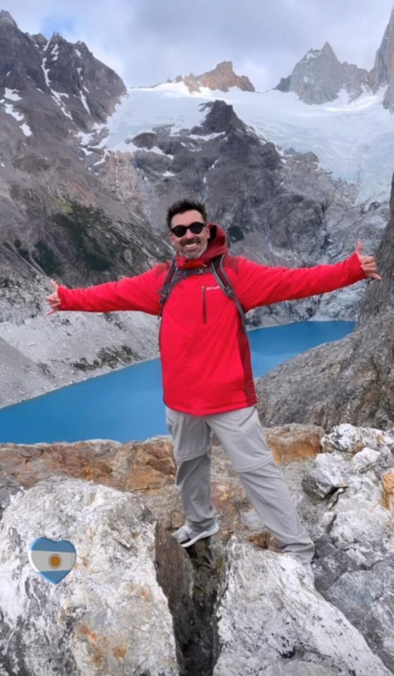 Pocho Lavezzi hizo trekking en El Chalten