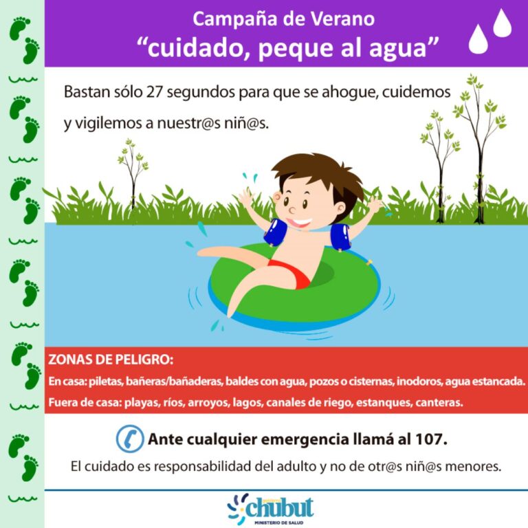 Chubut: recomendaciones para el cuidado de niños durante el verano