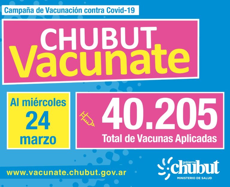 Chubut superó las 40.000 vacunas aplicadas contra el coronavirus a grupos priorizados