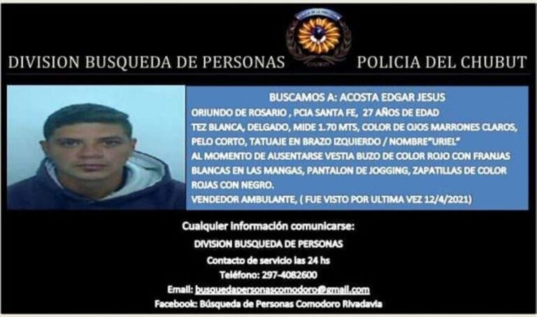 Comodoro: Buscan a un joven desaparecido desde el lunes