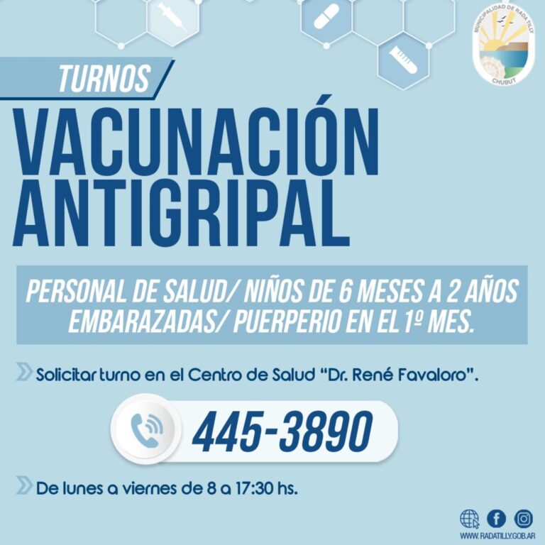 Rada Tilly avanza con la campaña de vacunación antigripal