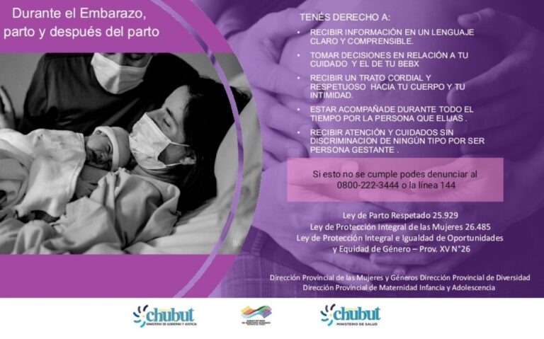 Chubut conmemora la «Semana Mundial del Parto Respetado 2021»
