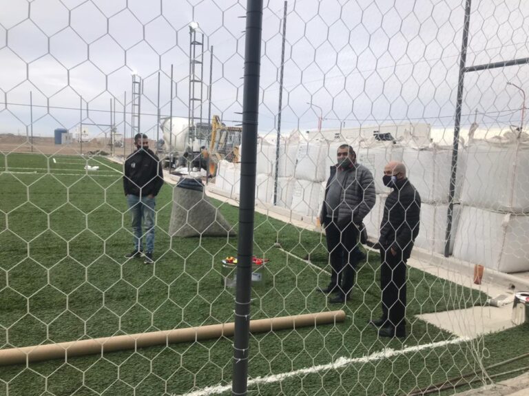 Petroleros Jerárquicos: supervisaron armado del Gimnasio y avance del Complejo Deportivo 