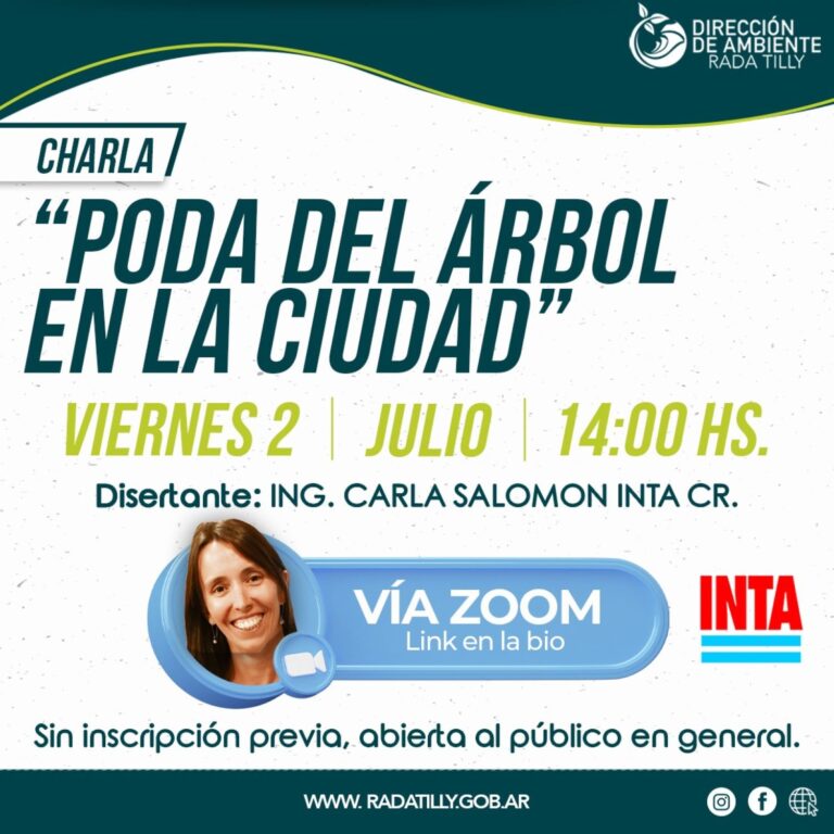 Rada Tilly invita a la charla virtual «Poda del árbol en la ciudad»
