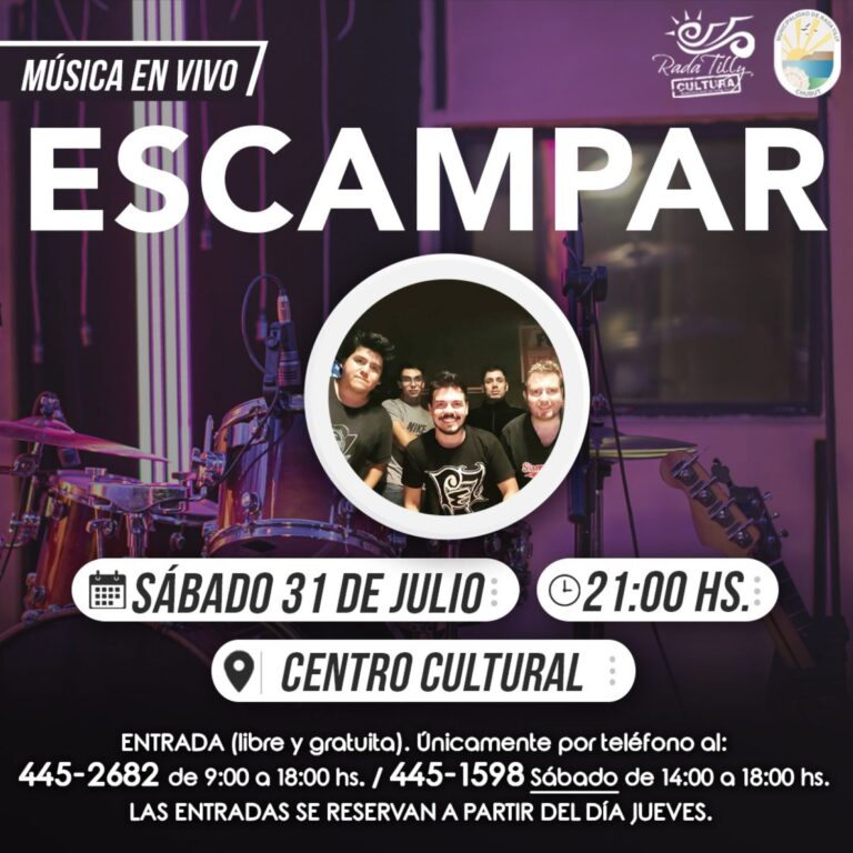 Escampar se presenta en el Centro Cultural Rada Tilly