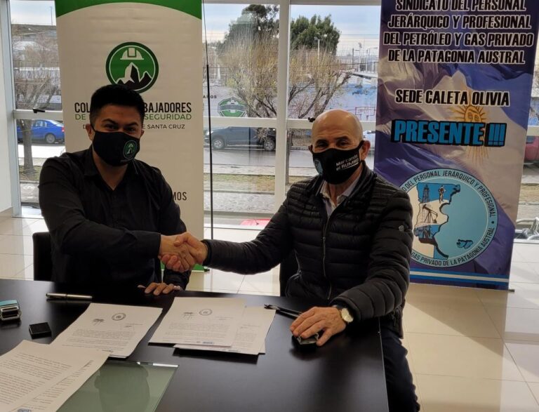 Petroleros Jerárquicos firmó acuerdo con el Colegio de Trabajadores de la Higiene y la Seguridad