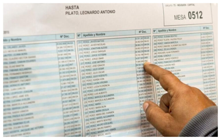 Está disponible el padrón para las elecciones legislativas
