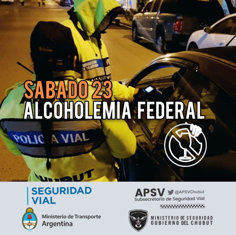 Chubut participa de la 11° edición del programa «Alcoholemia Federal»