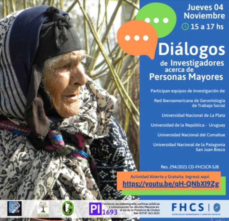 La UNPSJB dictará la actividad «Diálogos con investigadores acerca de personas mayores»