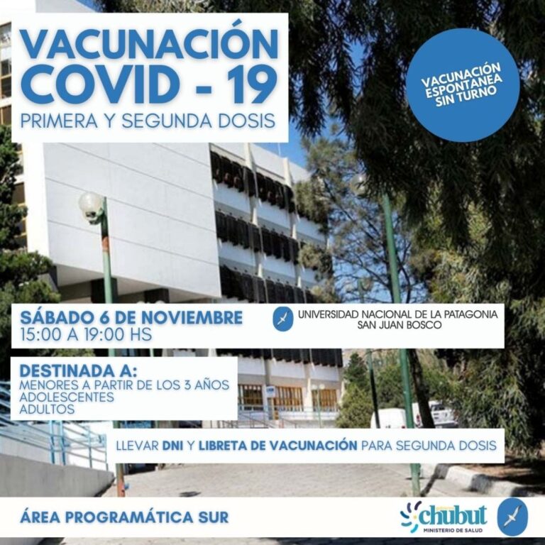 UNPSJB: Jornada de vacunación espontánea contra el coronavirus