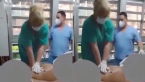 Médicos y enfermeros se reían a carcajadas mientras reanimaban a un paciente