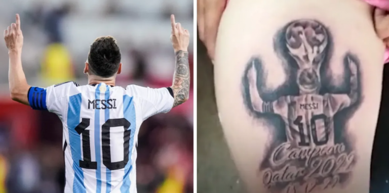 Se tatuó a Lionel Messi campeón del mundo y en las redes lo destrozaron: “Anulo mufa”