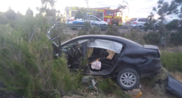 Fuerte accidente en Ruta 3: Un hombre despistó a pocos metros de la estación de servicio “Eureka”