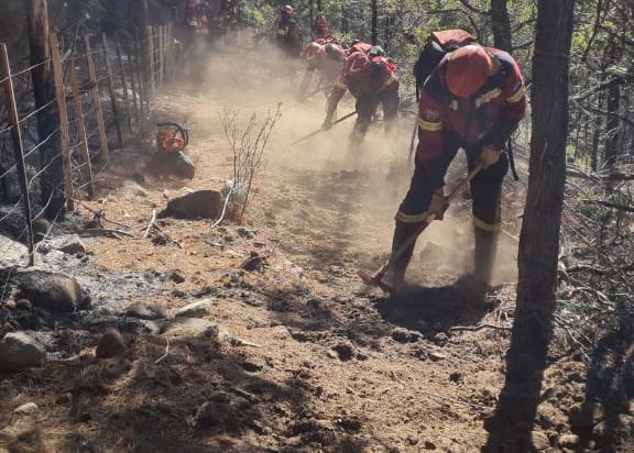 Continúa el despliegue de recursos para controlar incendio en cercanías de Epuyén