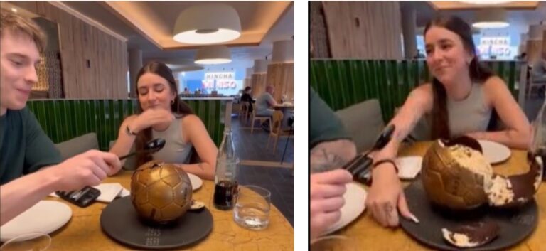 Invitó a su novio al restaurante de Messi, pero se llevó una sorpresa rarísima con el postre