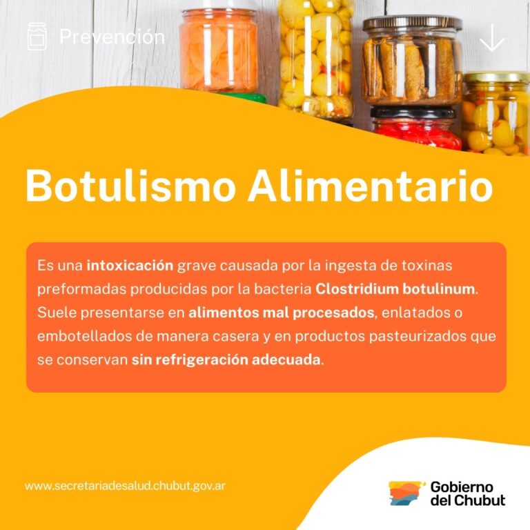 Provincia recordó las medidas de prevención del botulismo alimentario