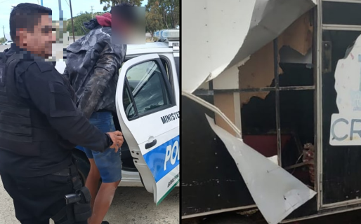 Rompió la pared de un carrito de comidas para robar y lo encontraron porque se quedó atorado