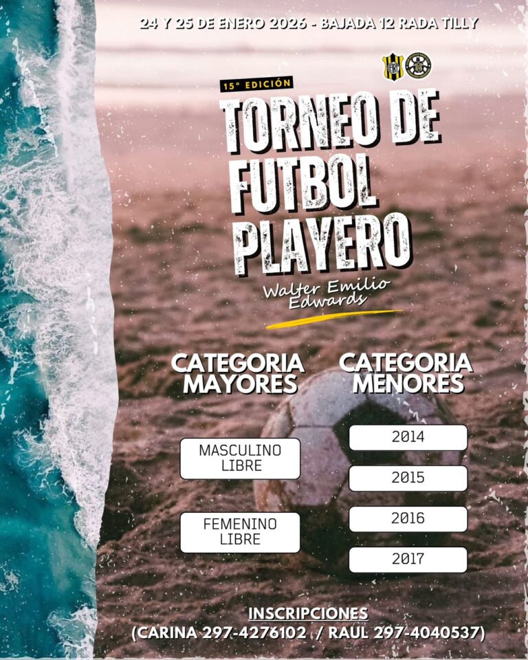 Abrieron las inscripciones para el Torneo de Fútbol Playero en Rada Tilly