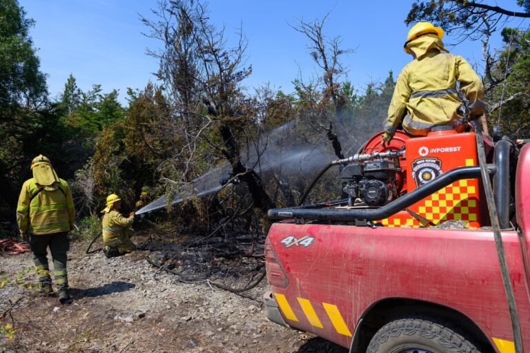 Con cerca de 500 personas y un amplio despliegue de medios áereos Provincia continúa con el combate de incendios en la cordillera