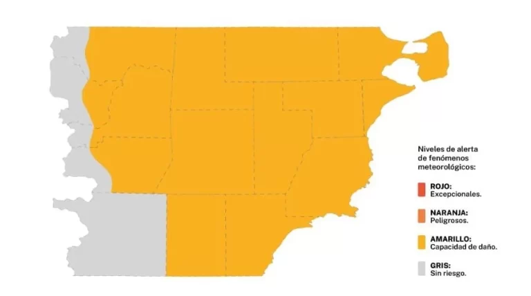 Extienden la alerta amarilla por tormentas intensas en diferentes zonas de Chubut