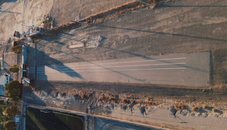 El Club Atletico Rada Tilly avanza con obras en la pista de atletismo
